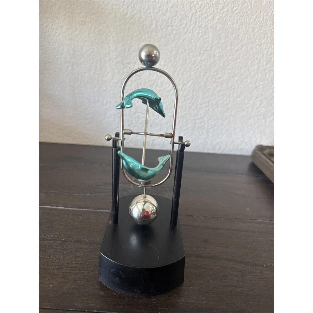 Blue Dolphin KINETIC METAL ART MOTION balancing spinning desktop science toy